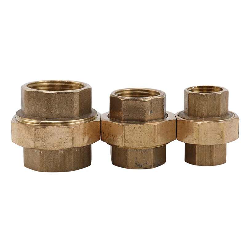 Pure Copper Thickened Female Union Live Wire Joint 4 Points/6 Points/1Inch Brass Pipe Hex Nipple Fitting Quick Adapter