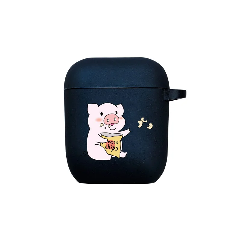 style9 soft Прозрачный жесткий чехол для Airpods с милой парой мультяшной Свинкой, беспроводная гарнитура Bluetooth для Air Pods, защитный чехол, сумки для зарядки - Цвет: style9 soft