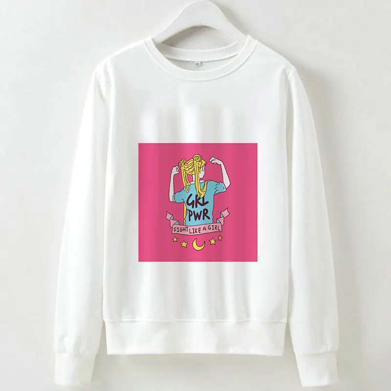 Толстовки, толстовка, Осень-зима, GRL PWR Girl power Feminism, 90 s, с длинными рукавами, Kpop Vogue, Harajuku, мультяшный принт, пуловеры для женщин - Цвет: 2358