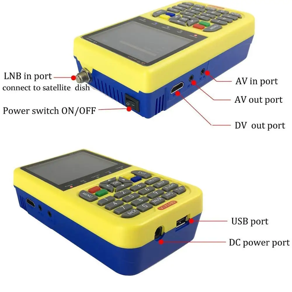 GTMEDIA V8 Finder DVB-S2 DVB-S FTA цифровой спутниковый SatFinder метр спутниковый искатель HD инструмент TFT lcd Sat Finder lnb сигнал Mete