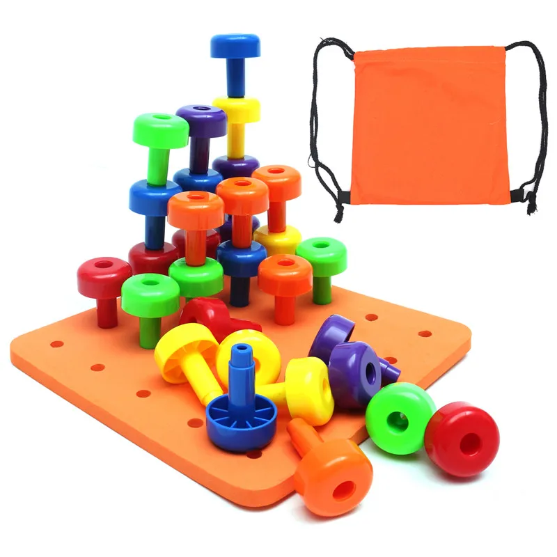 lower price  30Pcs Peg Board Set Montessori Occupational Fine Motor Toy for Toddlers Pegboard Children Kids Toy 