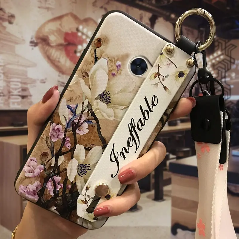 Flower Soft Phone Case For Kyocera KYV47/BASIO4 WiMAX 2+ Wrist Strap Back Cover Anti-dust Anti-knock | Мобильные телефоны и