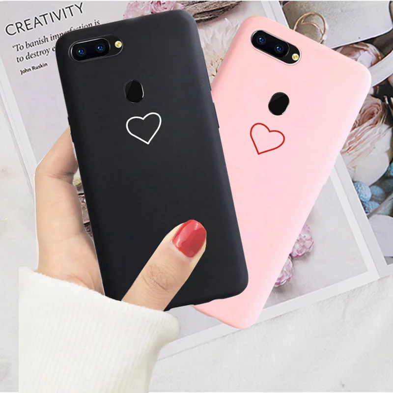 Силиконовый чехол для телефона Oppo R15 (Dream) R11 R11S R9 R9S Plus Realme 2 3 5 Pro XT Reno Ace RenoZ Love Heart