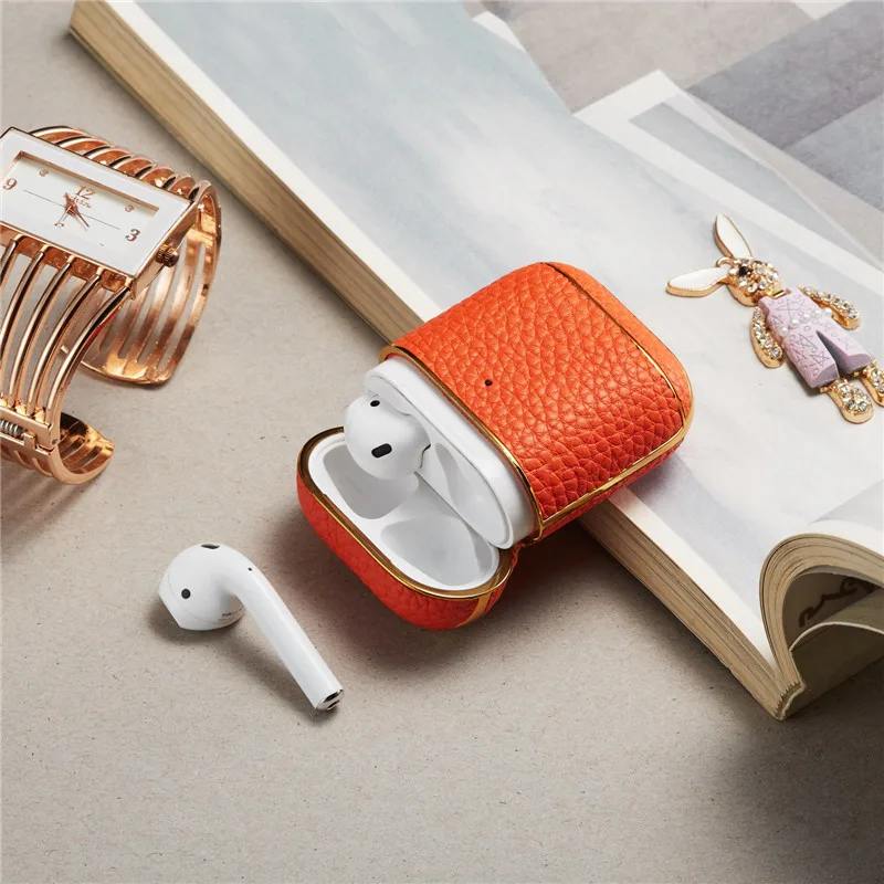 Роскошный кожаный чехол для Apple AirPods, Bluetooth, беспроводные наушники, защитный чехол, противоударный чехол s
