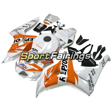 Рамы кузова для Honda CBR1000RR 2006 2007 06 07 крышки ABS пластиковая система впрыска Кузов Autobike Cowlings Repsol Белый Оранжевый корпус