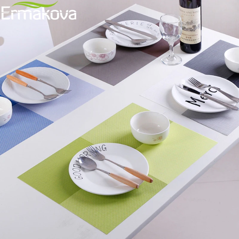 ERMAKOVA Placemats Table Mats Non-Slip Washable Place Mat Heat Resistant Tablemat Dining Table Disc Bowl Pad Coaster