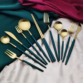 

304 Stainless Steel Portugal Tableware Titanium Steak Western Food Knife, Fork and Spoon Fruit Fork Coffee Spoon Chopsticks Sets