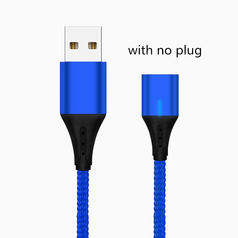 Магнитный кабель 3A Micro usb type C кабель передачи данных для быстрой зарядки для iPhone XS MAX XR 8 7 Plus SAMSUNG S10+ S9 для XIAOMI Mi9 MIX3 2S - Цвет: Blue No Plug