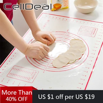

Food Grade Silicone Baking Mat High Temperature Resistant Pizza Dough Roll Mat Non-stick Pan Foldable Pastry Baking Tray