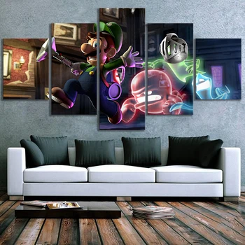 

Home Decor 5D 5 Pcs Diamond Embroidery Painting Super Mario Game Full Round Drill Cross Stitch Picture Cartoon Handmade Wall Art