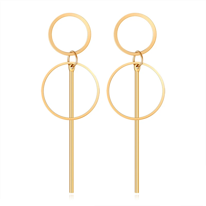 Gold 18 BICUX корейские массивные черные акриловые Висячие серьги для женщин модные ювелирные изделия винтажные геометрические золотые асимметричные серьги - Окраска металла: Gold 18