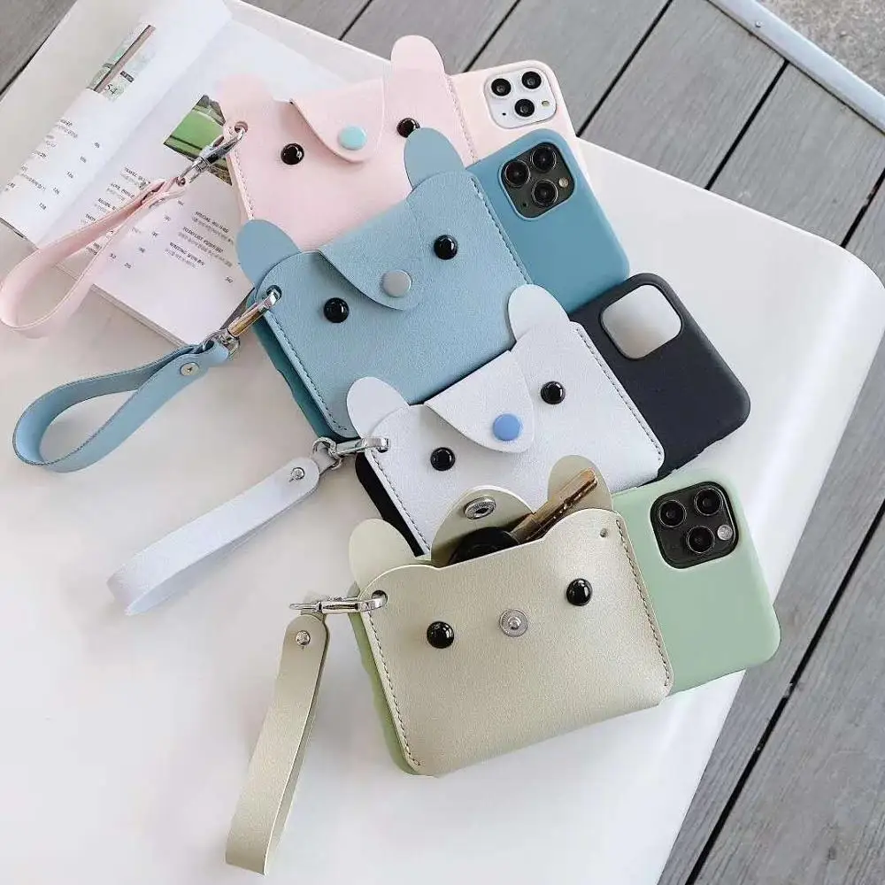 wallet phone case for Samsung S20 Ultra A10S A20S A80 A20E soft silicone cover with card holder wallet strap cute puppy case wallet phone case for Samsung S20 Ultra A10S A20S A80 A20E soft silicone cover with card holder wallet strap cute puppy case