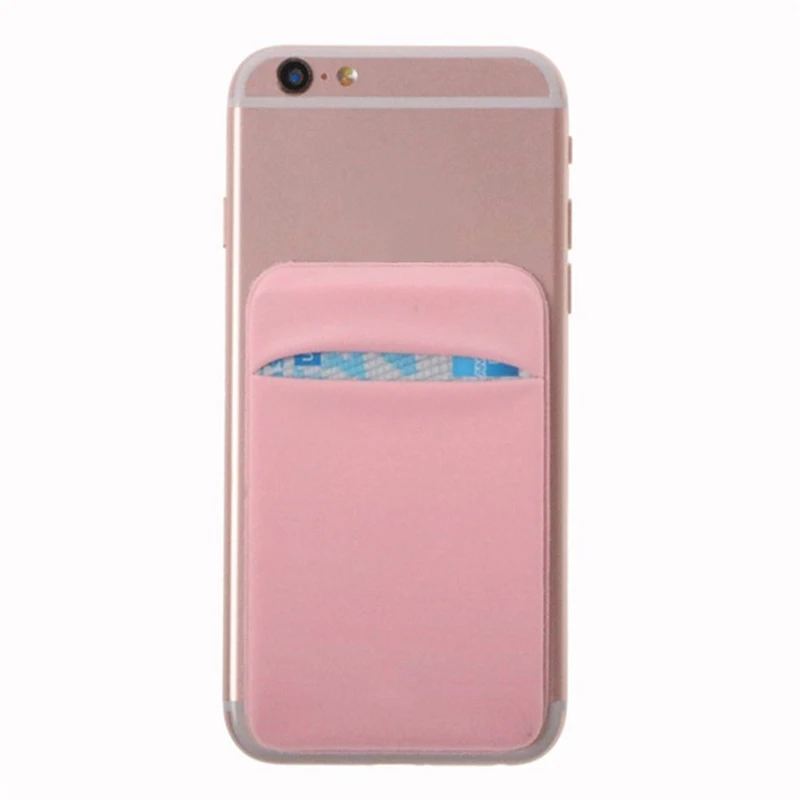 Клейкий Карманный чехол для наклейки с отделением карт однотонный Чехол