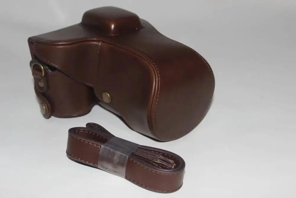 Dark Brown Винтажная кожаная сумка для камеры samsung NX300 NX-300 чехол для камеры с плечевым ремнем из искусственной кожи чехол для камеры - Цвет: Dark Brown