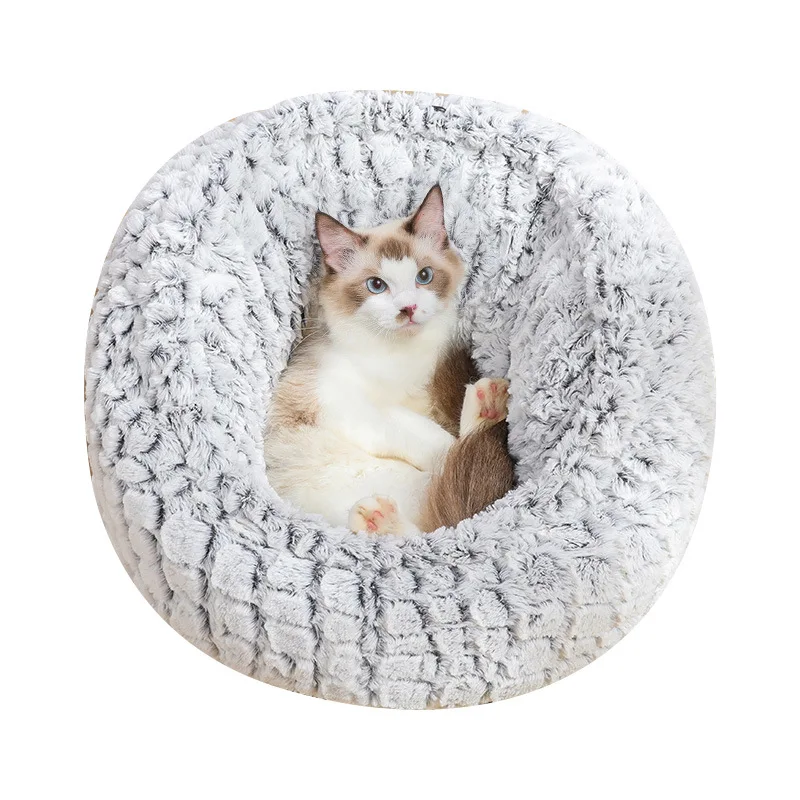 Adjustable Pet Plush Bed Cat House Soft Long Mat Kennel Winter Warm Sleeping Blanket Portable Supplies | Дом и сад