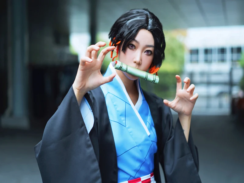 Аниме! Demon Slayer: Kimetsu No Yaiba Kamado Nezuko сексуальный поворот Косплей Костюм Кимоно Униформа костюмы для Хэллоуина для женщин