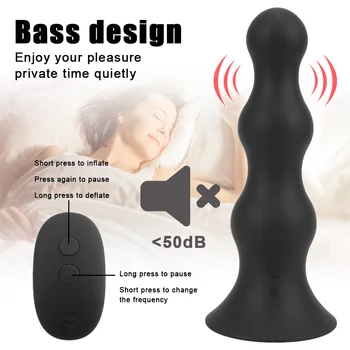 OLO 85mm Male Prostate Massager Wireless Remote Control Anal Beads Vibrator Butt Plug Anal Sex Toys Inflatable Anal Dilator 3