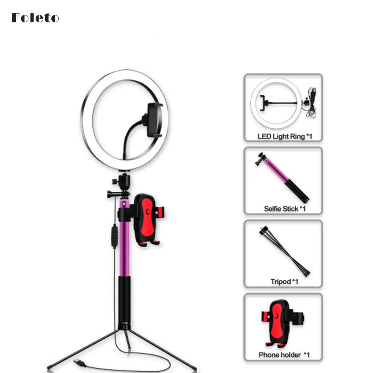 16/20/26Cm Led Selfie Ring Light Photography Dimmerabile Per Youtube Video Makeup Ring Lamp Con Treppiede Selfie Stick Phone Holder