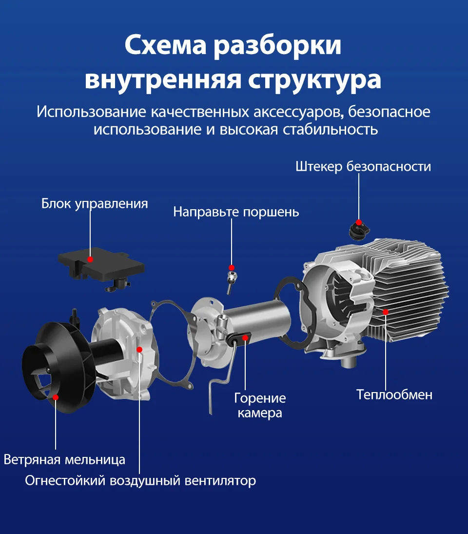 Обогревателя автомобиля все в одном 8KW дизелей нагреватель Красного 1-8KW 12V/24V с одним отверстием для крепления автомобильного обогревателя д... ► Фото 3/6