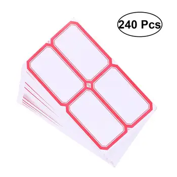 

240 Pcs PVC Label Paper Price Tag Name Tag Handwritten Adhesive Sticker for Office Shop Store (Red)