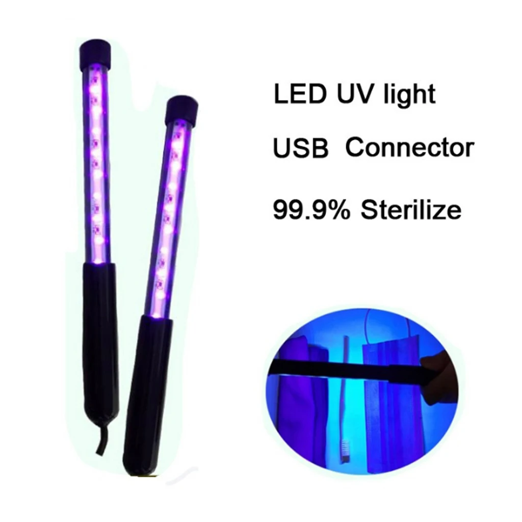 Portable UV Disinfection Light LED Sterilization Lamp Ultraviolet Lamp UV Sterilizer Light USB Rechargeable Bactericidal Lamp