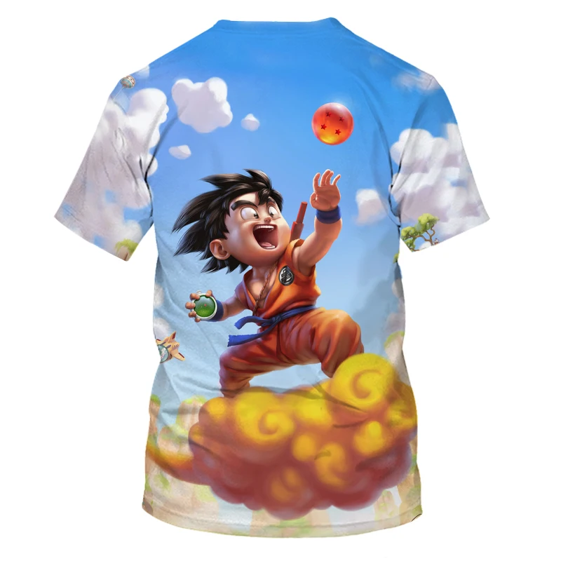 Summer Fashion New Men's Dragon Ball T-shirt Cartoon Monkey King Character 3d Printed Children's Casual Short Sleeve Shirt