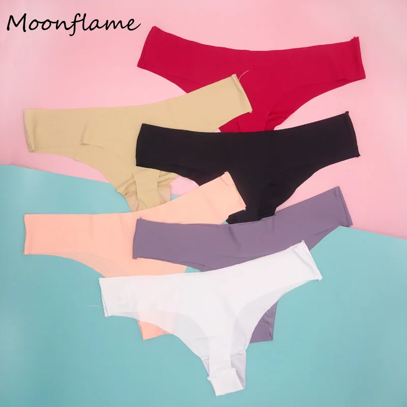 Moonflme 5 шт./лот сексуальные стринги бесшовные нейлоновые женские стринги M L XL 87393