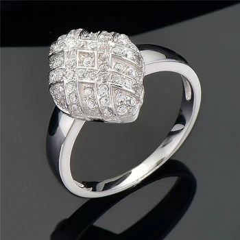 

DY 925 Sterling Silver Ring Clear Cubic Zirconia Elegant Luxury Delicate Bridal Ring For Female Engagement Party Trendy Jewelry