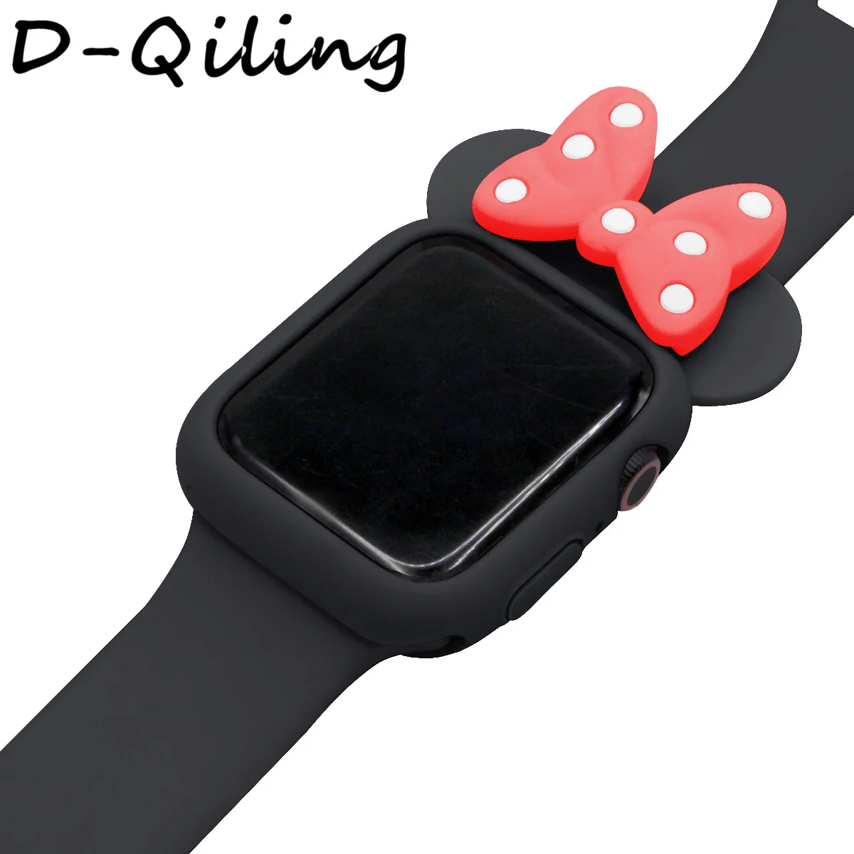 Силиконовый чехол D-qilingдля Apple Watch band 38, 42, 40, 44 мм Iwatch Series543 2 1 Женский Мягкий ТПУ защитный чехол с изображением Микки Мауса