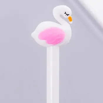 

0.5mm Cute Black Ink Gel Pen Office Gifts Plastic Easy Writing Flamingo Style Stationery Detachable School Smooth Desktop Award