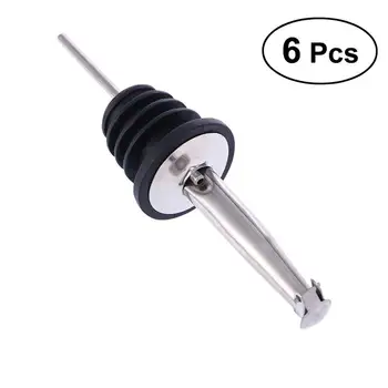 

6pcs Stainless Steel Olive Oil Free Flow Pourers Liquor Bottle Pourer Wine Spout Dispenser with Covers