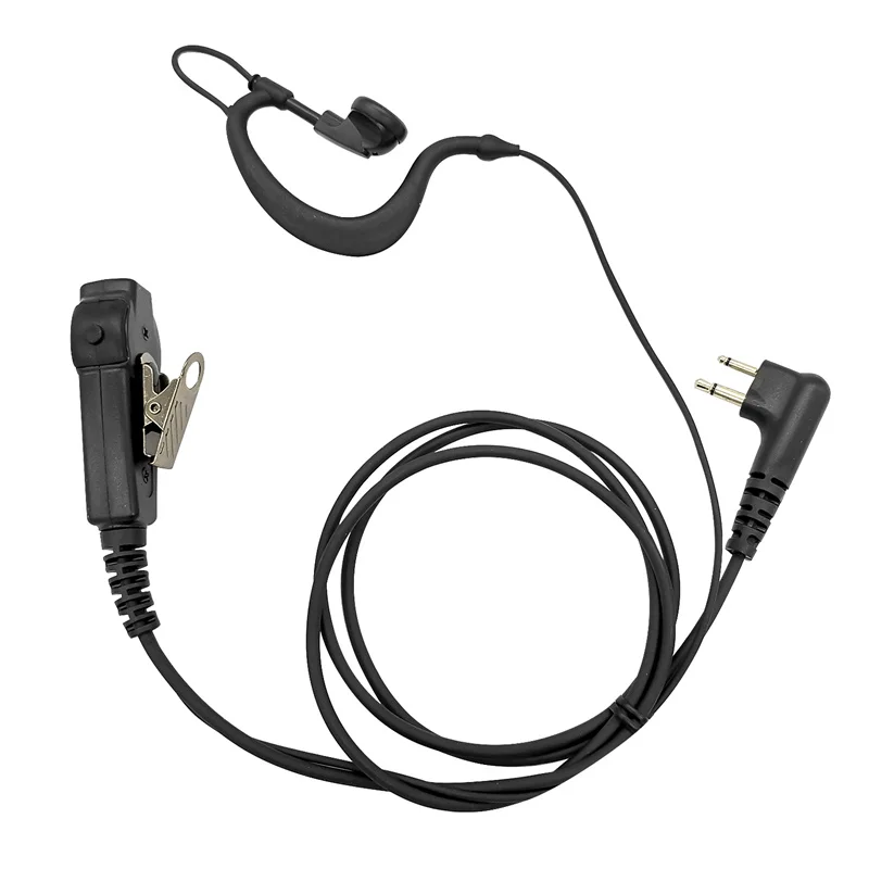 G Shape Walkie Talkie Earpiece, Headset with Two PTT Mic, Apply to Motorola 2 Way Radio