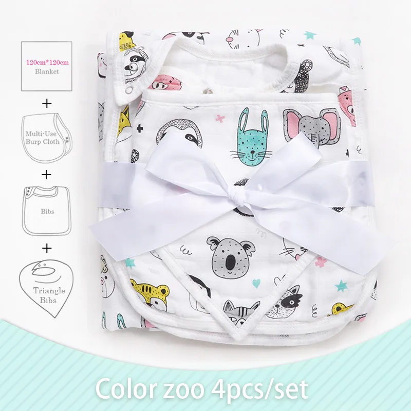 4 шт./партия, новые бамбуковые хлопковые детские одеяла, конверт для пеленки для новорожденных, подгузники из муслина, модные детские Банные полотенца, шарф - Цвет: Animal head