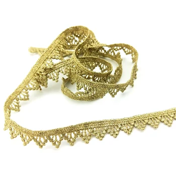 

Beautiful 1 yards lace ribbon wide bright gold lace trimming sewing DIY embroidery clothing wedding decoration party