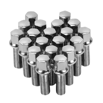 

20 M14X1.5 Ball Radius Seat Lug Bolts Nuts 40Mm Shank For-Audi VW Mercedes Benz