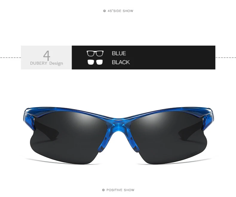 DUBERY Sport Style Polarized Sunglasses Men Travel& Fishing Half Frame Sun Glasses Photochromic Lens UV Goggles KD104