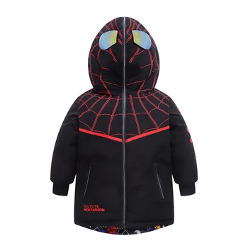 

2020 Kid Winter Jacket Cartoon Hooded Boys Down Jacket With Glasses 5-14 Years Children Reversible Coat Teenage Outerwear