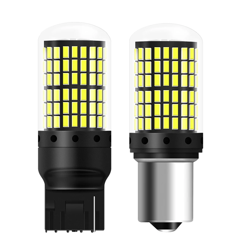 

1PCS T20 LED 7440 W21W W21/5W led Bulbs 3014 144smd CanBus 1156 BA15S P21W LED BAY15D BAU15S PY21W lamp For Turn Signal Light