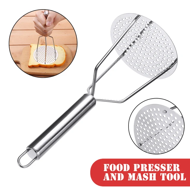 Stainless Steel Heat Resistant Meat Potato Masher Pusher Press