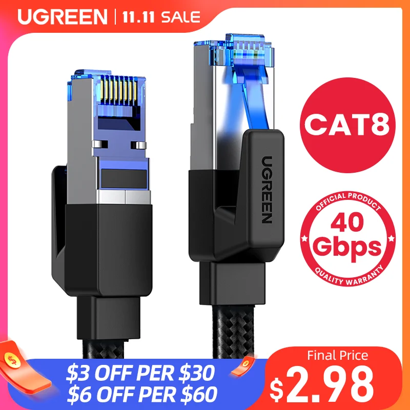 Сетевой Ethernet-Кабель UGREEN со штекером 40 Гбит/с 10 м 20 |
