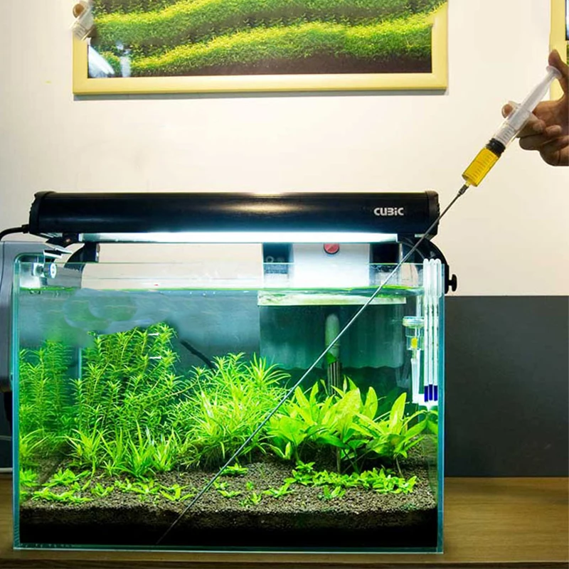 Aquarium Plants Growth Heathy Fertilizer Liquid Syringe 30cm 50cm Fish Tank Injector For Grass Tank Aquarium Tools aquarium fertilizer injector
