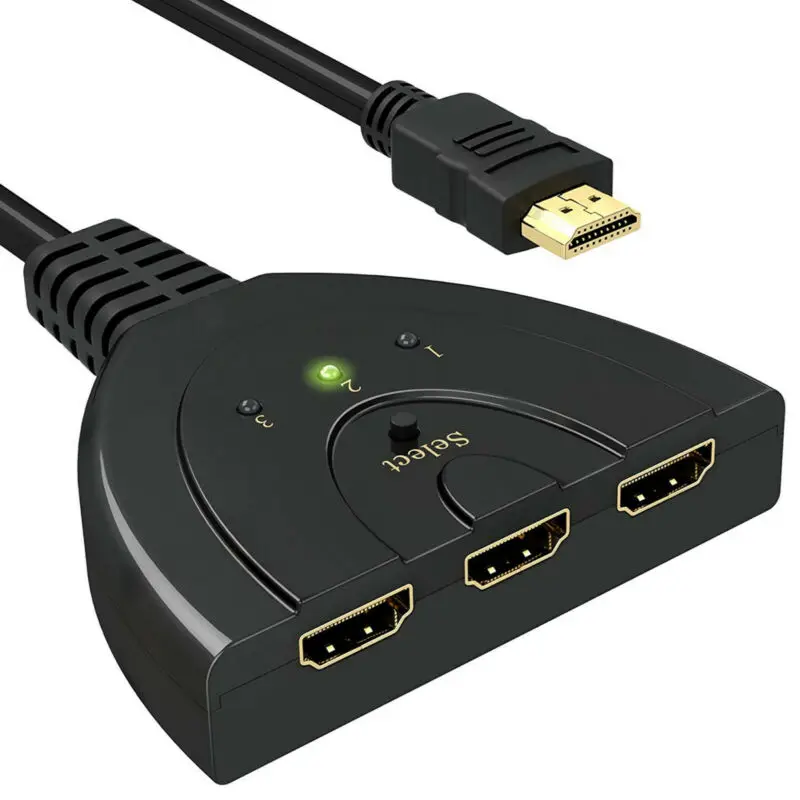 

3-Port Input HDMI Switcher Splitter Cable Multi Switch HUB Adapter Box PS4 HDR
