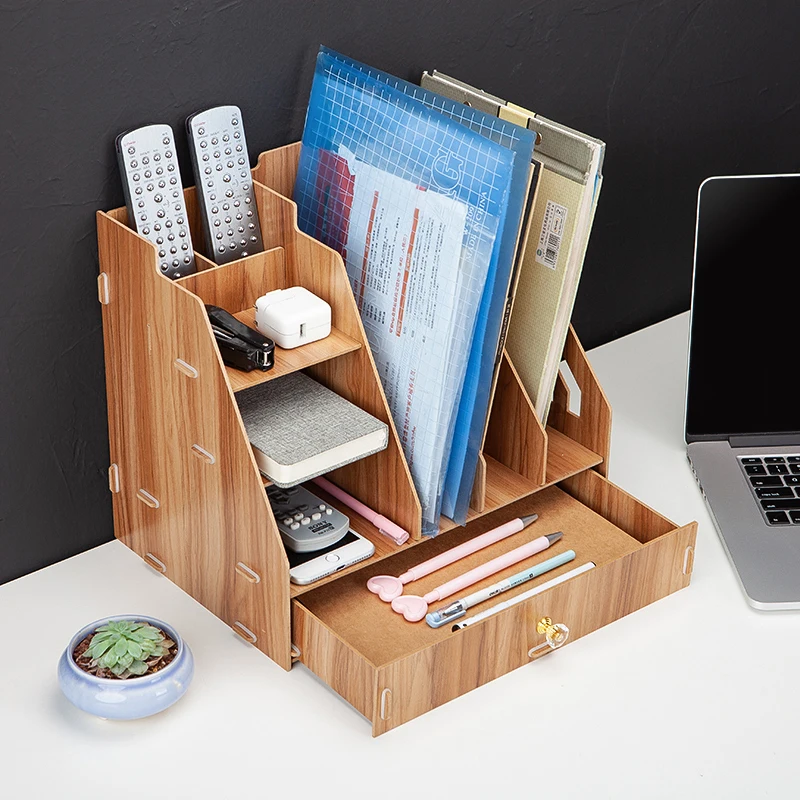 Деревянная рамка для файлов DIY Портфолио стойка для файлов деревянный Настольный приемный многослойный лоток для файлов лотки для документов держатель для канцелярских принадлежностей