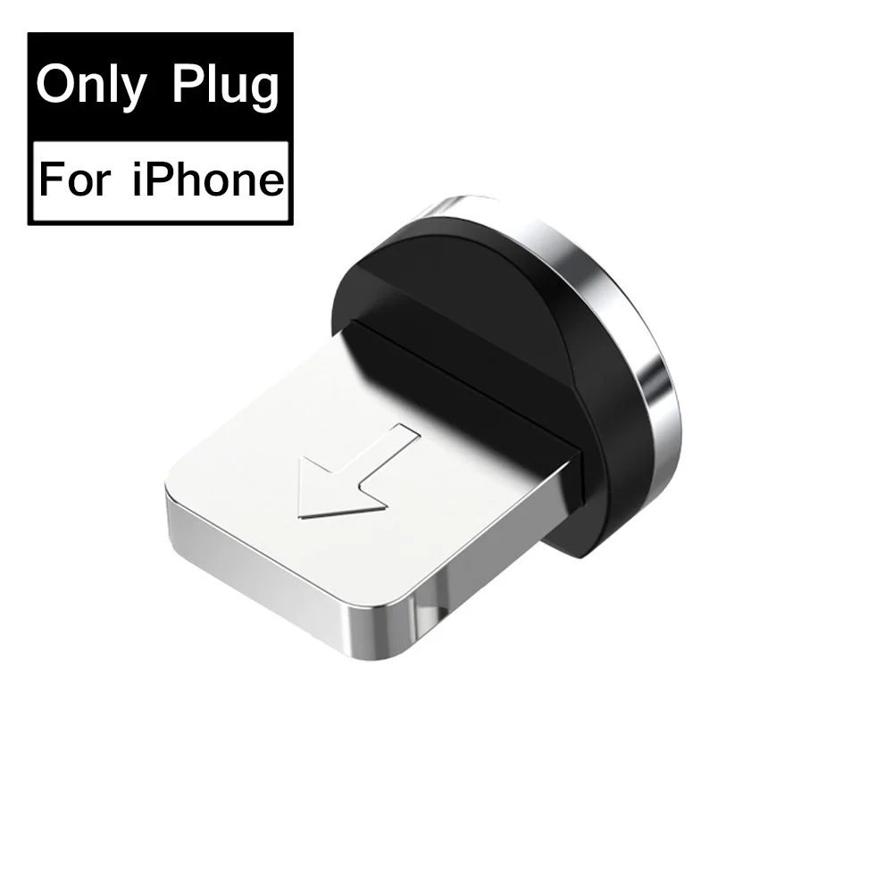 Only 8Pin Plug Магнитный USB кабель type C зарядный кабель Магнит Micro USB зарядное устройство Шнур для iPhone XR samsung S9 светодиодный кабель для мобильного телефона USB C - Цвет: Only 8Pin Plug