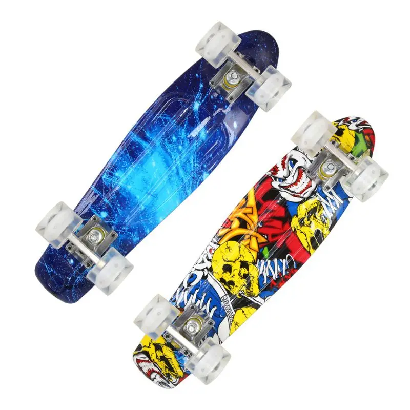 

22 "Skate Board Mini Retro Longboard Plastic 4 wheels Skateboard Outdoor Sport
