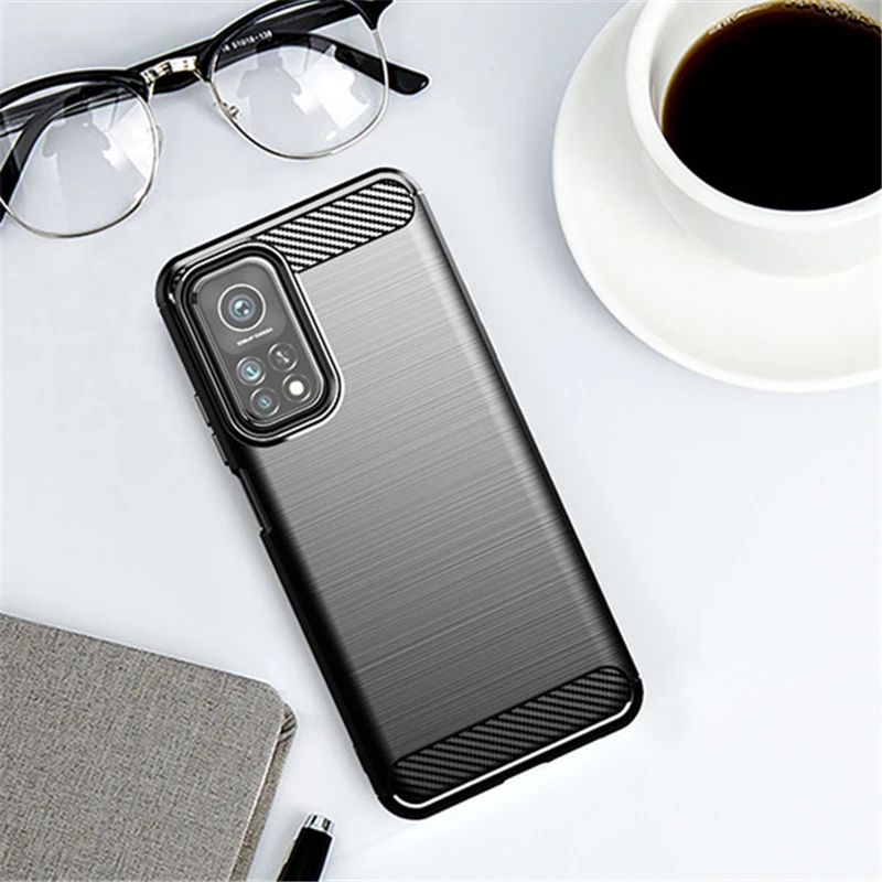 Чехол для Xiaomi Mi 10T Pro 5G силиконовый чехол из углеродного волокна телефона |