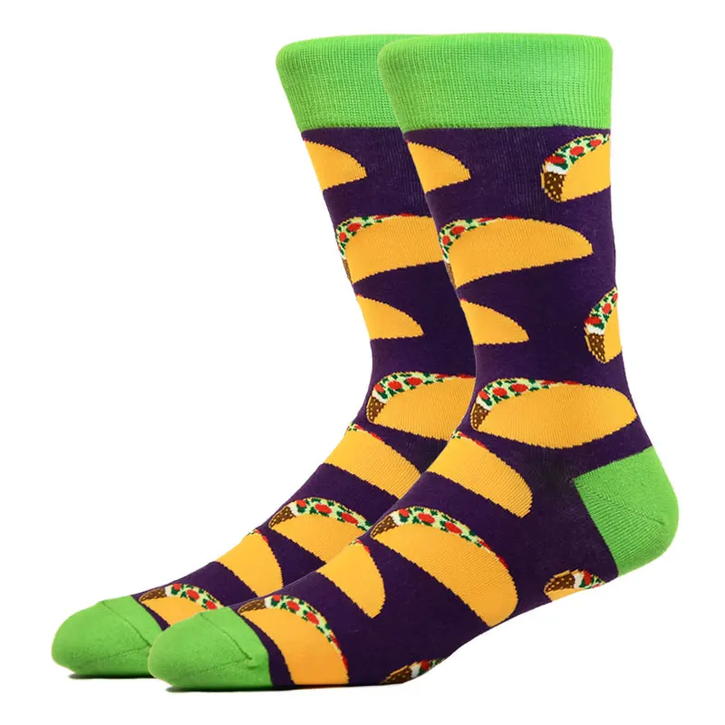 Burger Pizza Sushi Males Socks Fashion Cute Series Korean Harajuku Cartoon Funny Women Happy Cotton Cool Middle Tube Socks