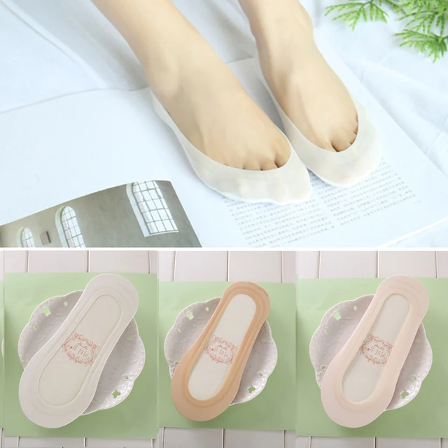 6pcs/3pair Boat Socks for Summer Anti Slip Silicone No Show Socks for Women High Heel Shoe Liner Socks Chausette Femme Invisible 3colors