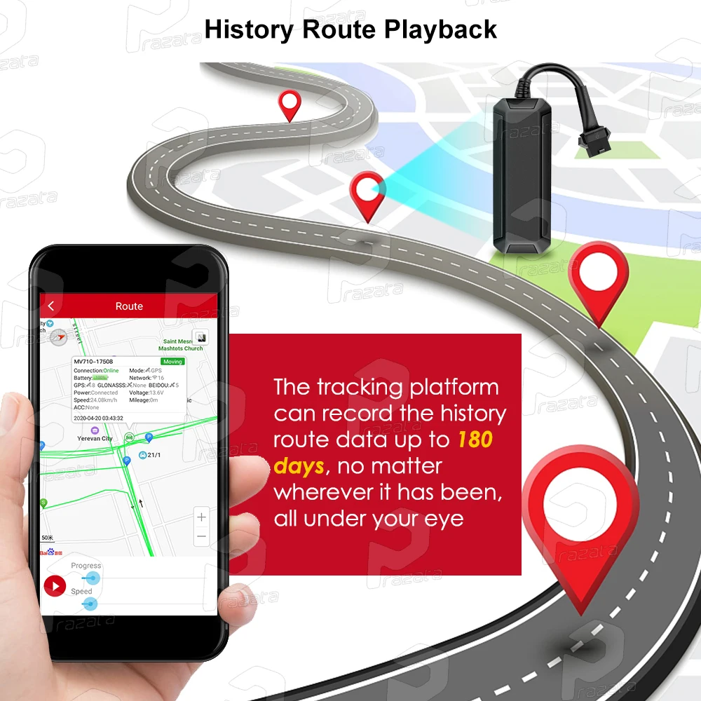 Mini Car GPS Tracker Vehicle GPS Locator Micodus Free APP MV710 Cut off Fuel ACC Alarm Real Time Tracking Geo Fence Tow Alarm