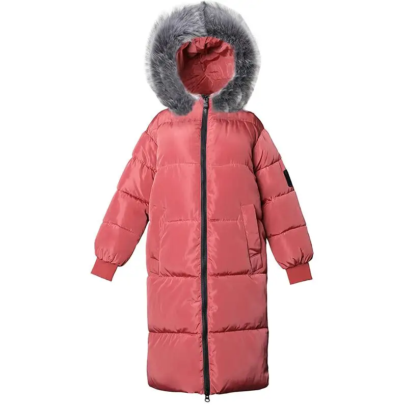 Women Loose Plus size 7XL Winter Female Jackets New Hooded Women's down jacket Fake hair collar Winter coat Female Parkas - Цвет: light red 1